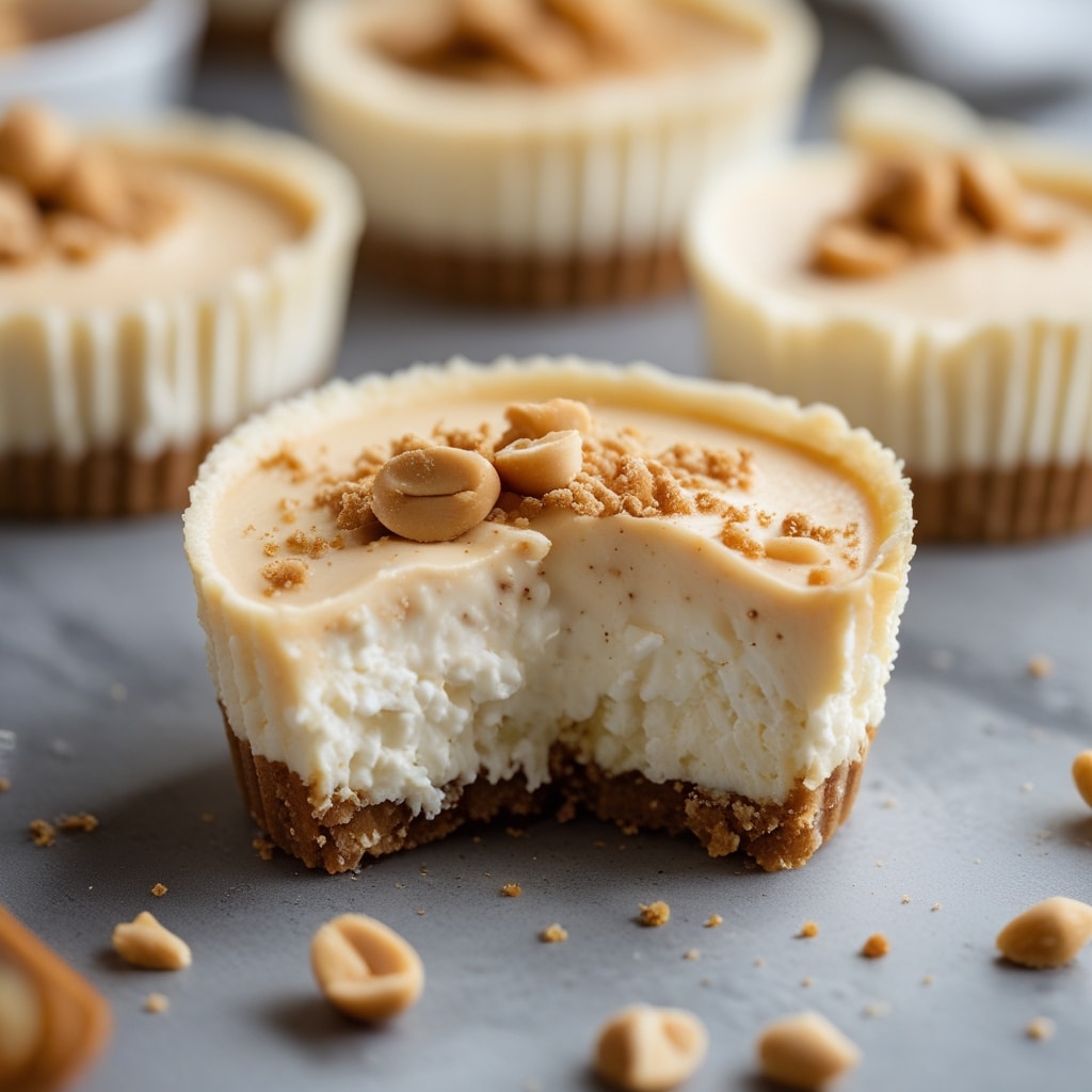 Peanut Butter Cottage Cheese Cheesecake Cups