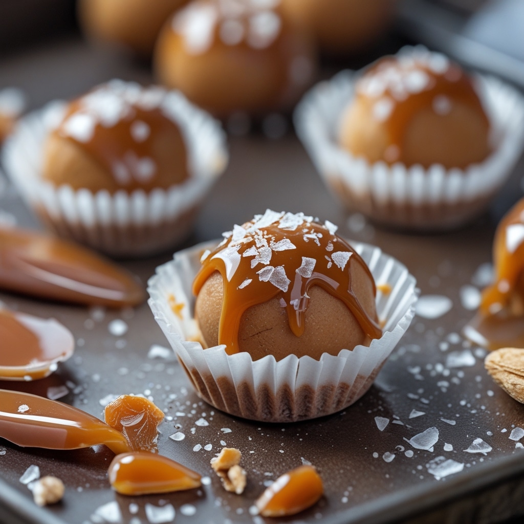 No-Bake Salted Caramel Protein Bites