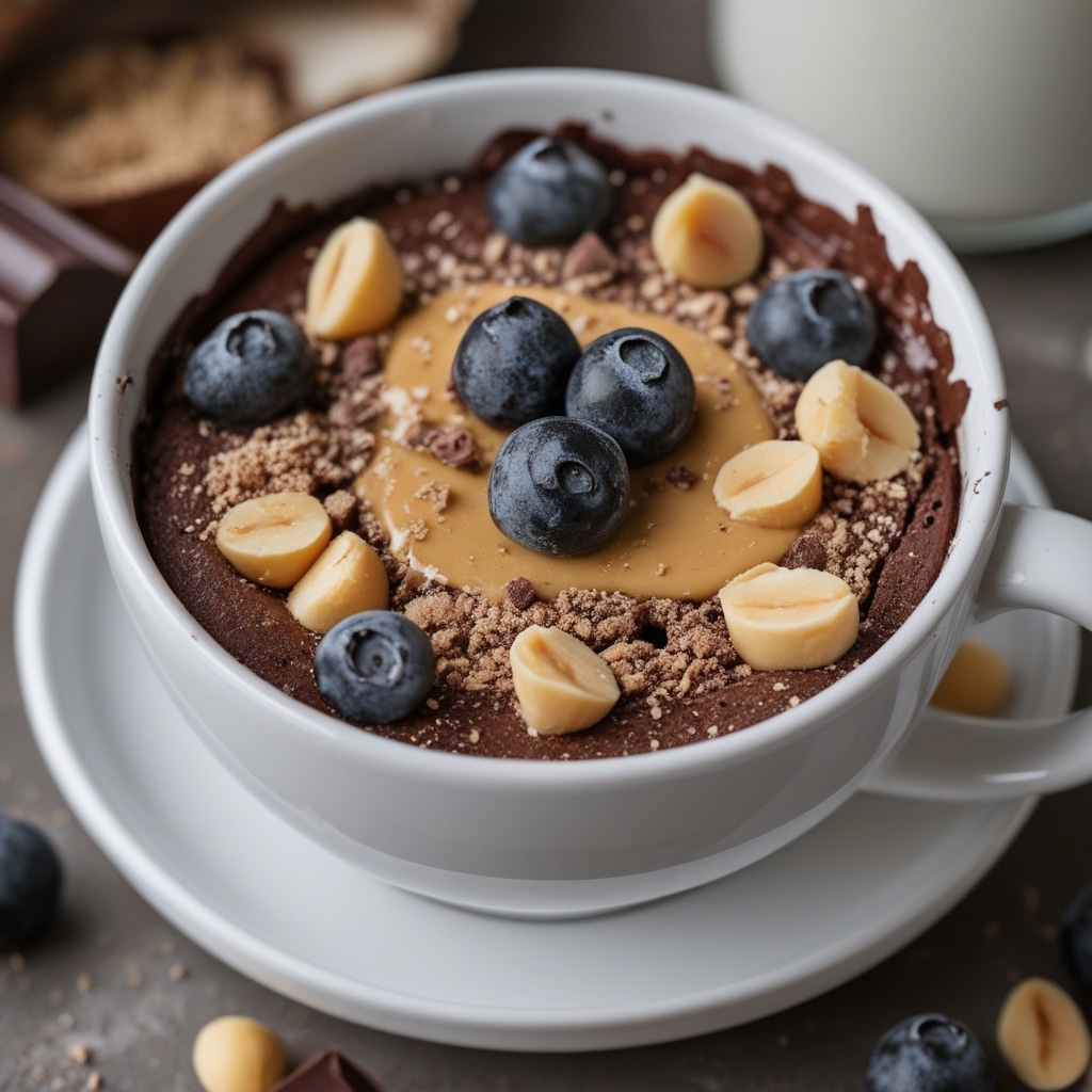 Peanut Butter Chocolate Protein Mug Cake