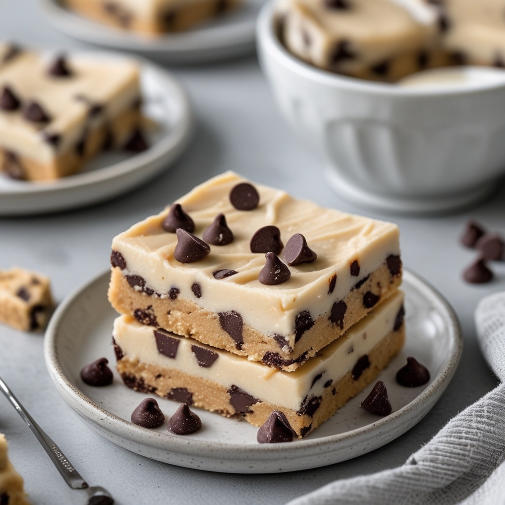 Chocolate Chip Cookie Dough Greek Yogurt Bars