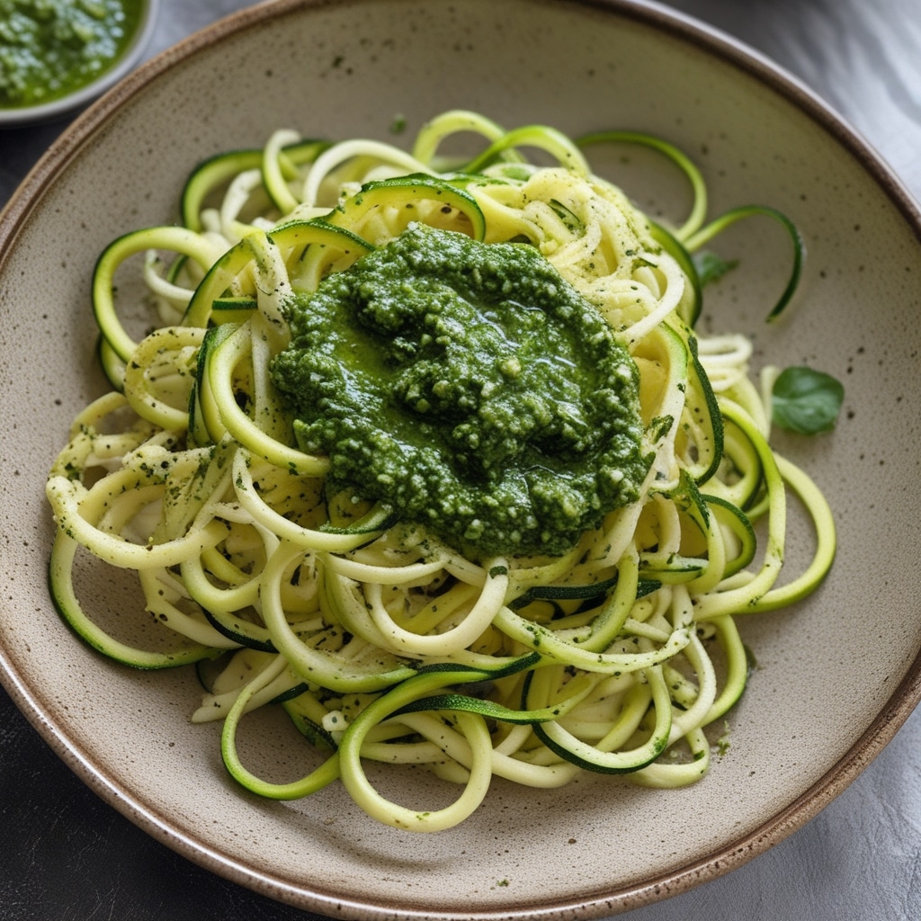 Keto-Friendly Zucchini Noodles with Pesto