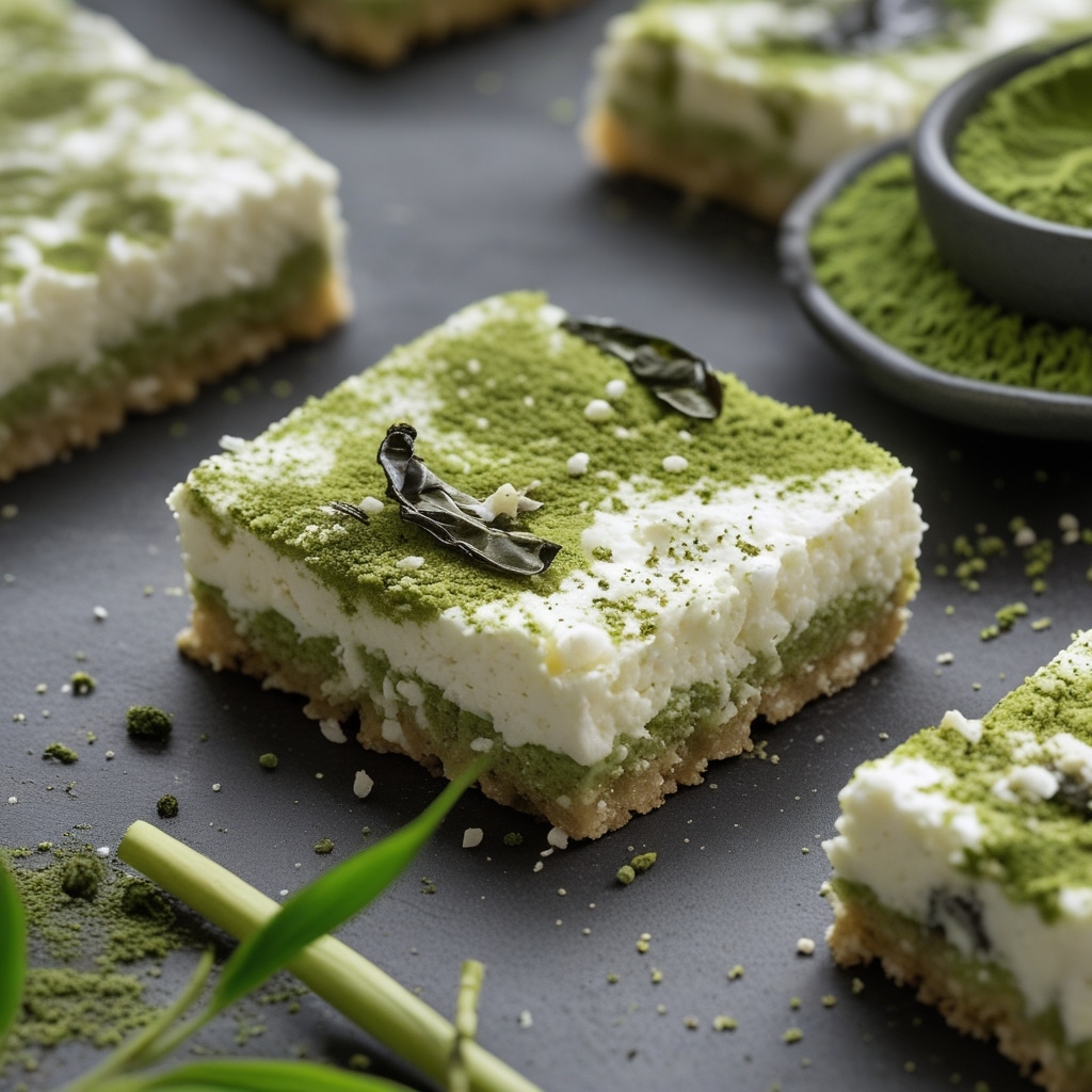 Cottage Cheese Matcha Green Tea Breakfast Bars