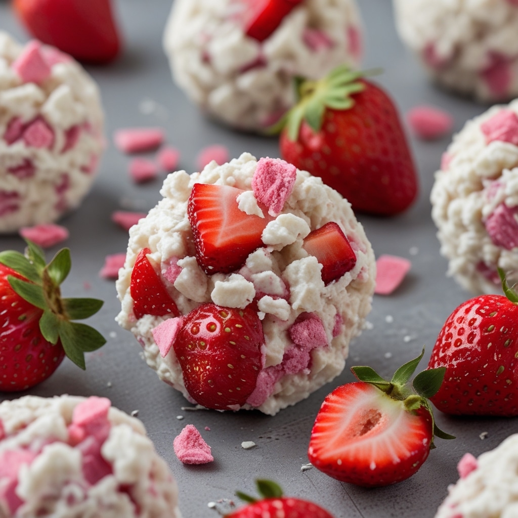 No-Bake Cottage Cheese Strawberry Protein Bites