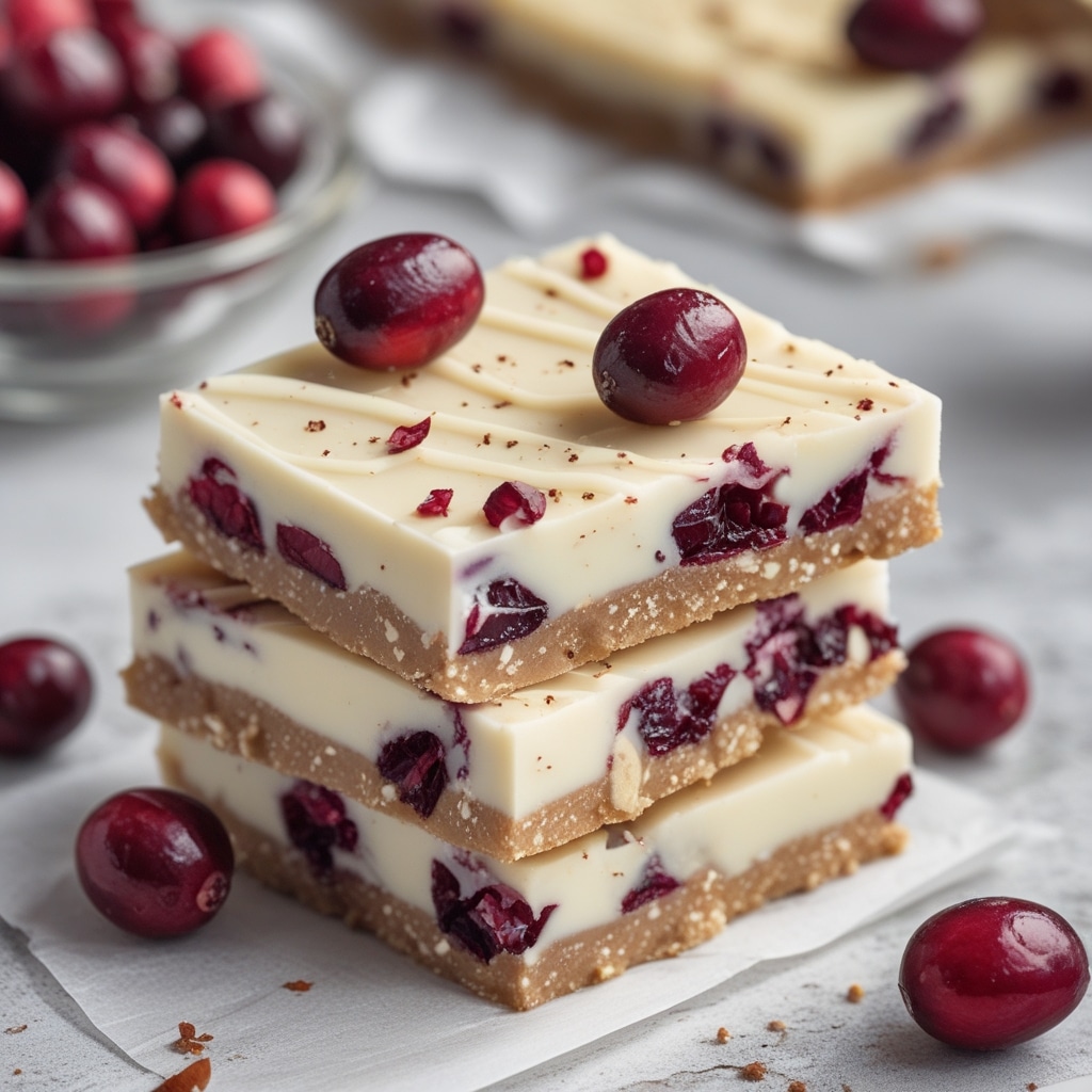 No-Bake Cranberry White Chocolate Yogurt Bars