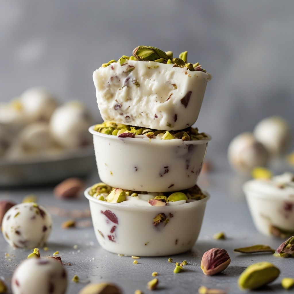 Frozen Greek Yogurt Pistachio Protein Bites