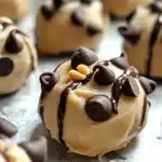 Frozen Greek Yogurt Peanut Butter Bites with Chocolate Chips