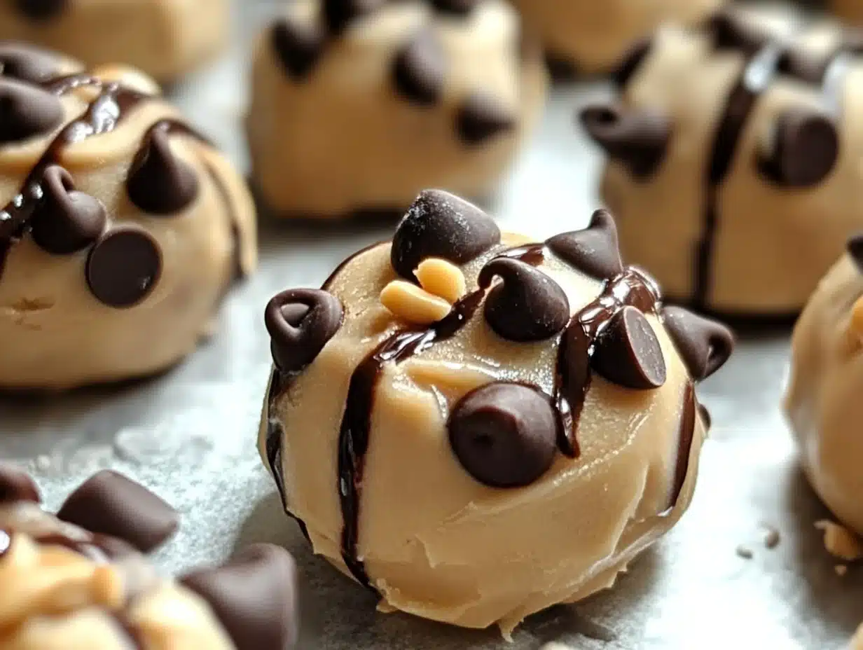 Frozen Greek Yogurt Peanut Butter Bites with Chocolate Chips