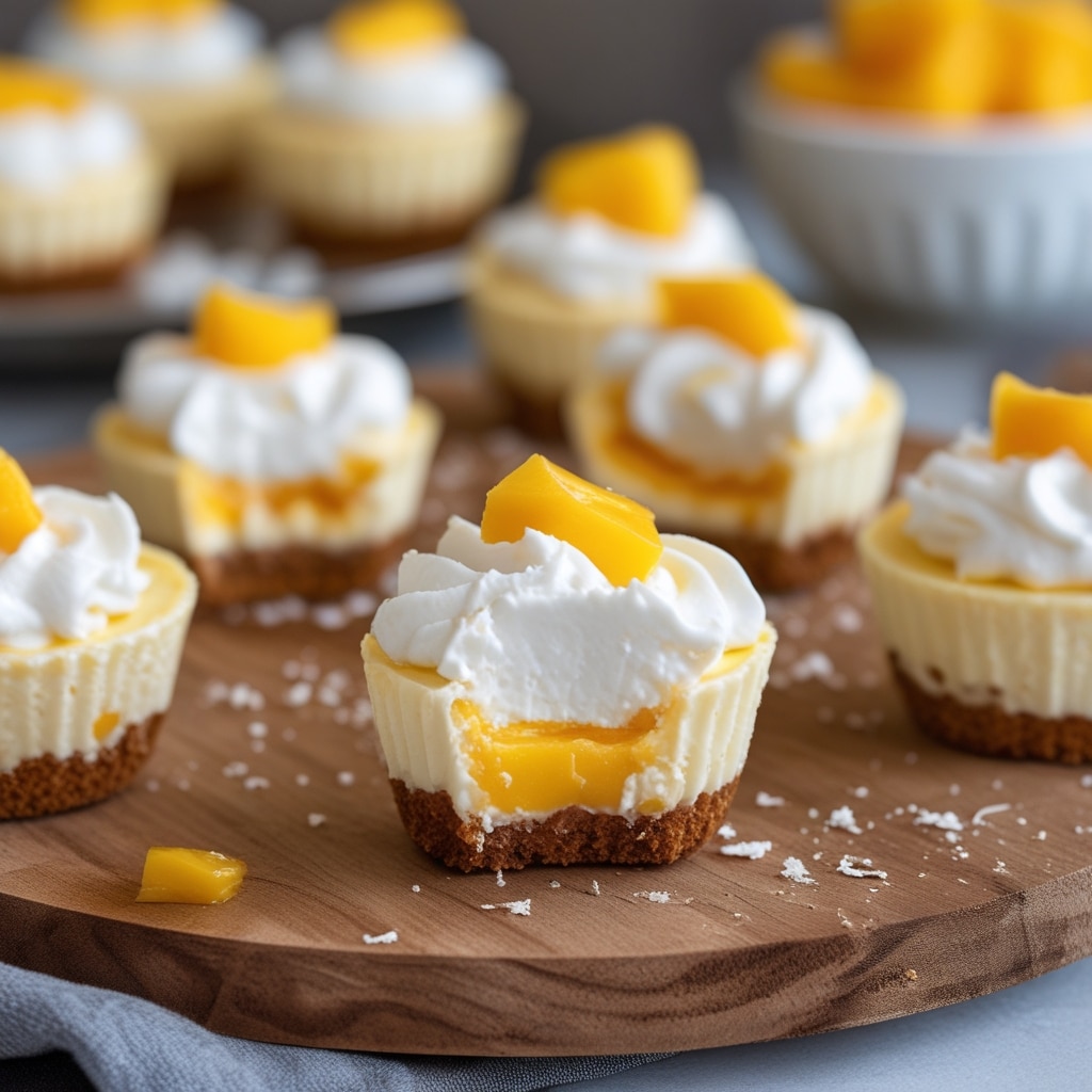 No-Bake Cottage Cheese Mango Cheesecake Bites