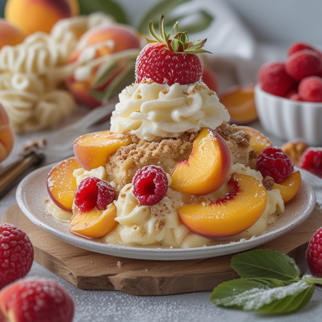 Peach Cobbler Cheesecake Fruit Salad