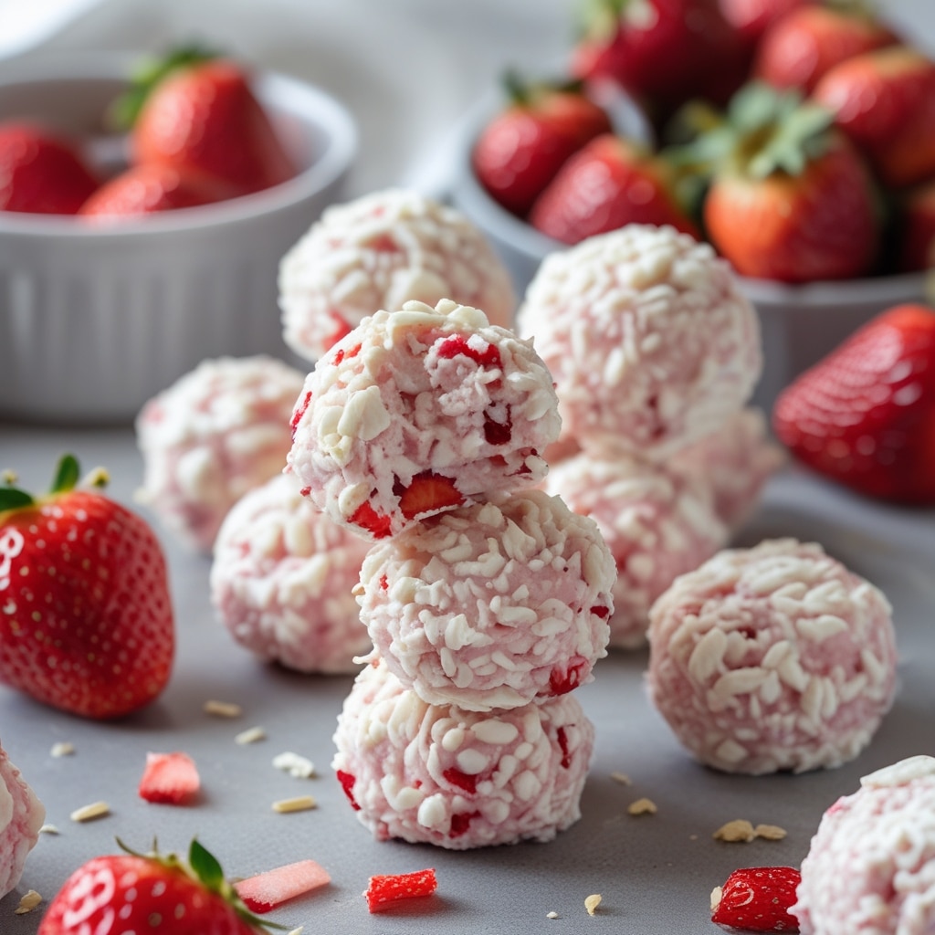 No-Bake Strawberry Cottage Cheese Protein Bites