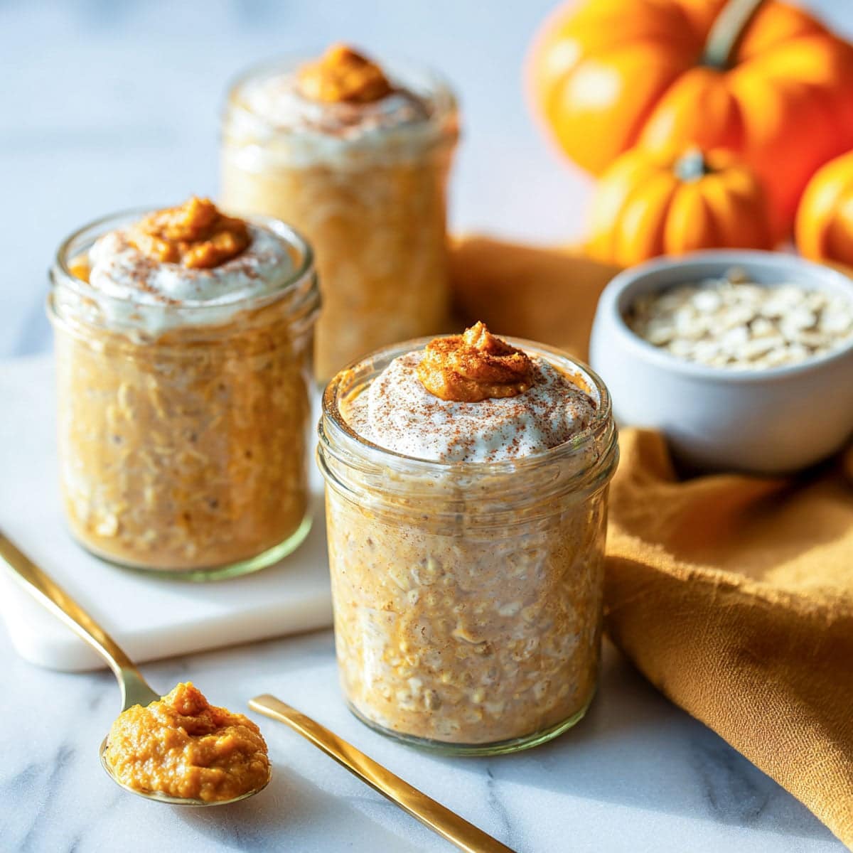 Pumpkin Cottage Cheese Overnight Oats
