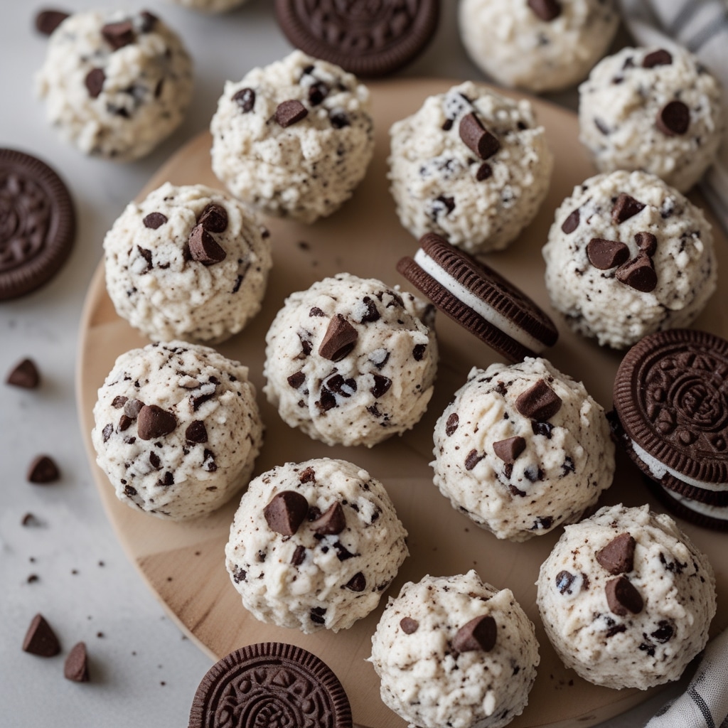 No-Bake Cottage Cheese Cookies & Cream Protein Bites