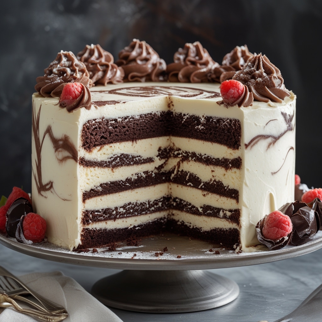 Dreamiest Double Chocolate Ricotta Marble Cake