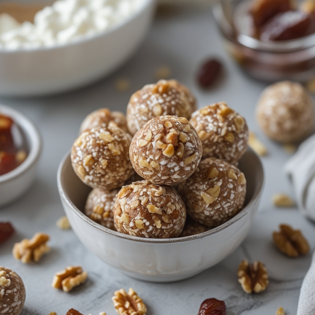 Cottage Cheese Date Walnut Energy Bites