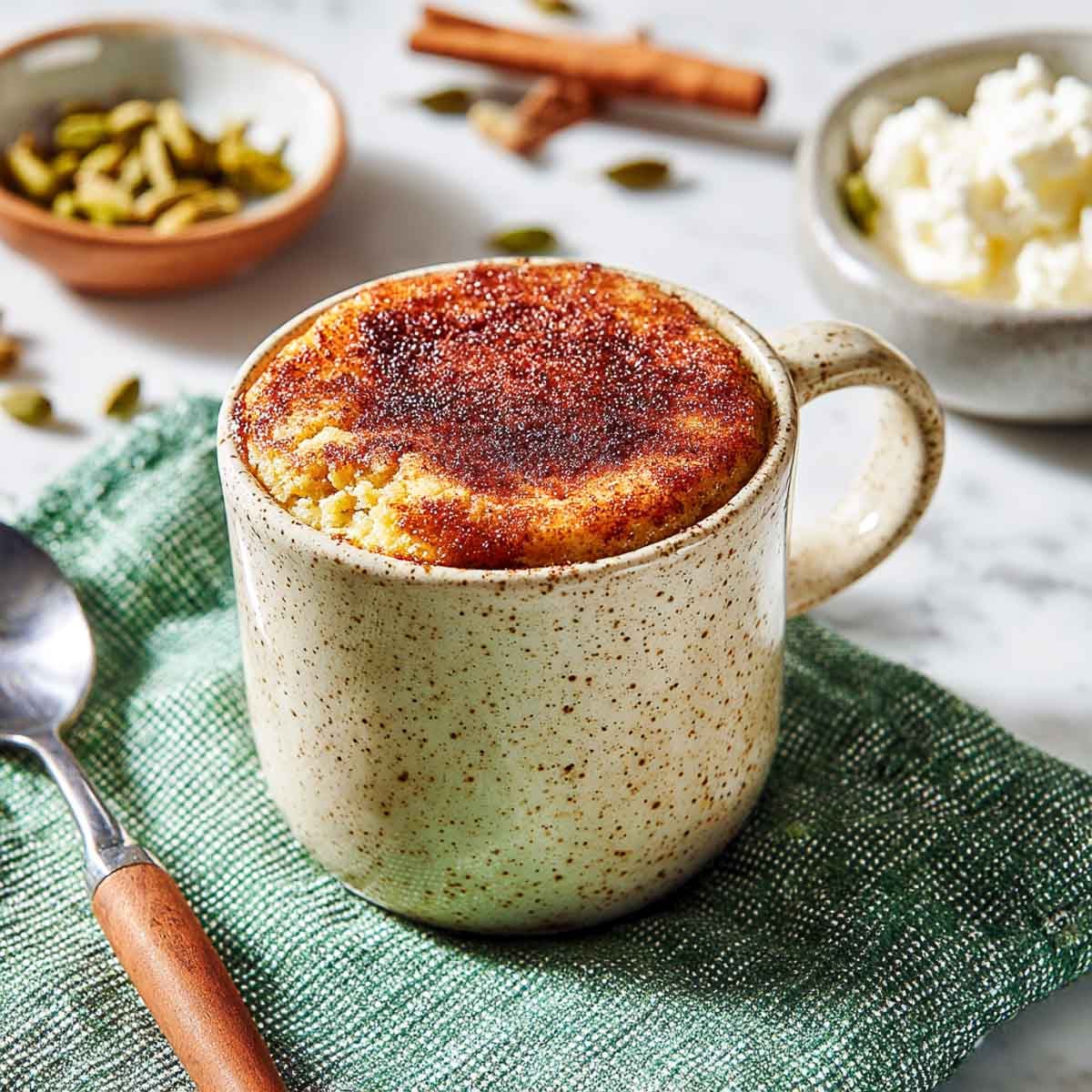Spiced Cottage Cheese Mug Cake