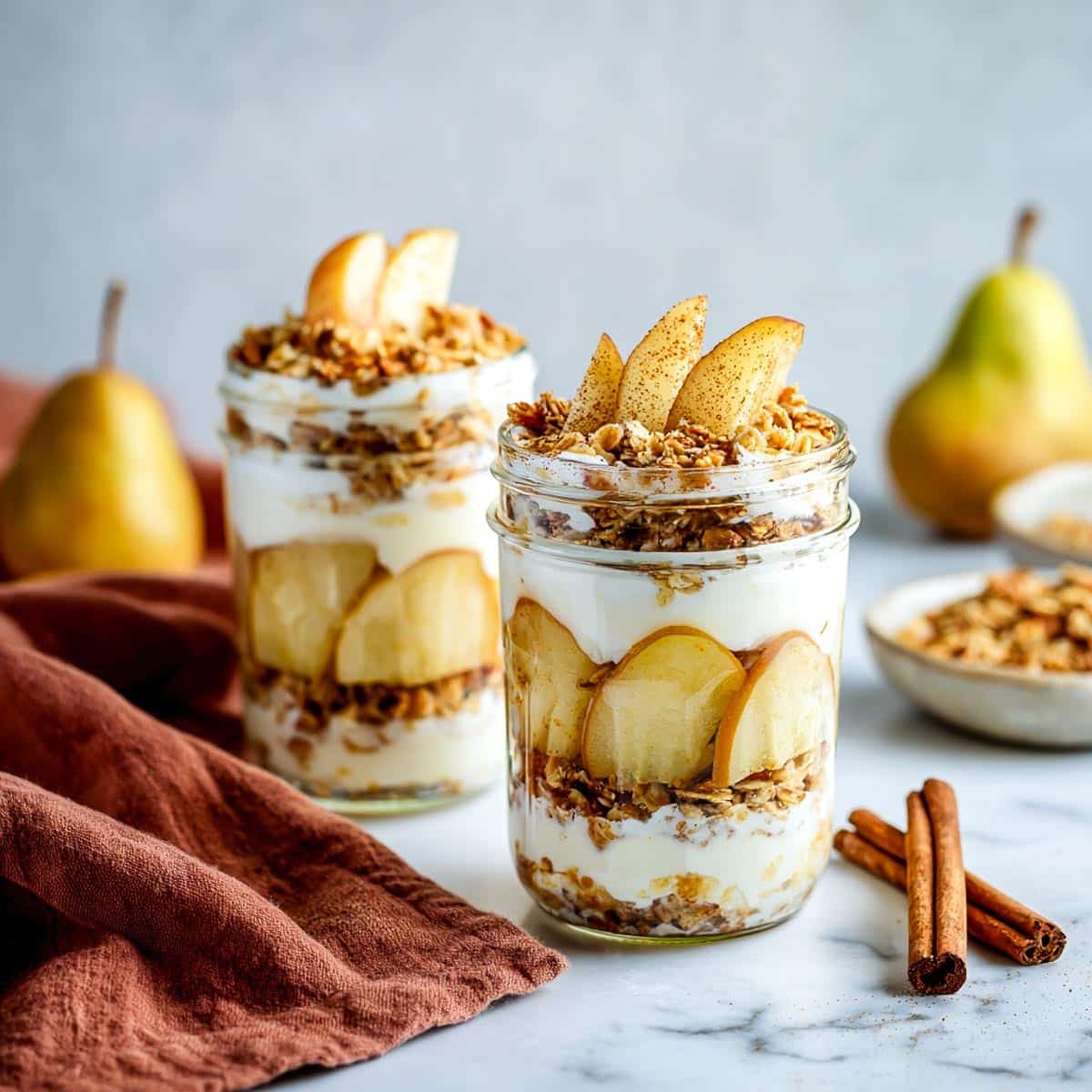 Spiced Pear Cottage Cheese Parfait