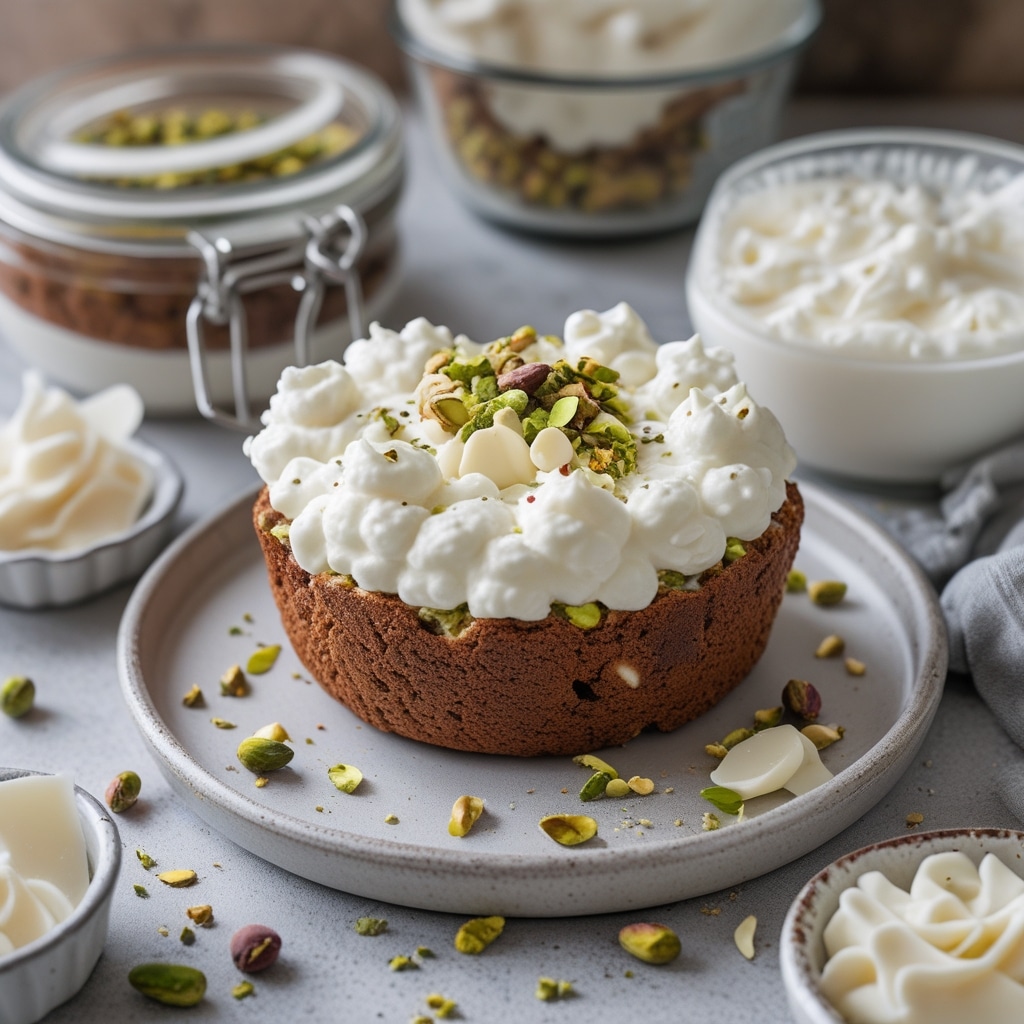 Cottage Cheese Pistachio White Chocolate Cloud Bread
