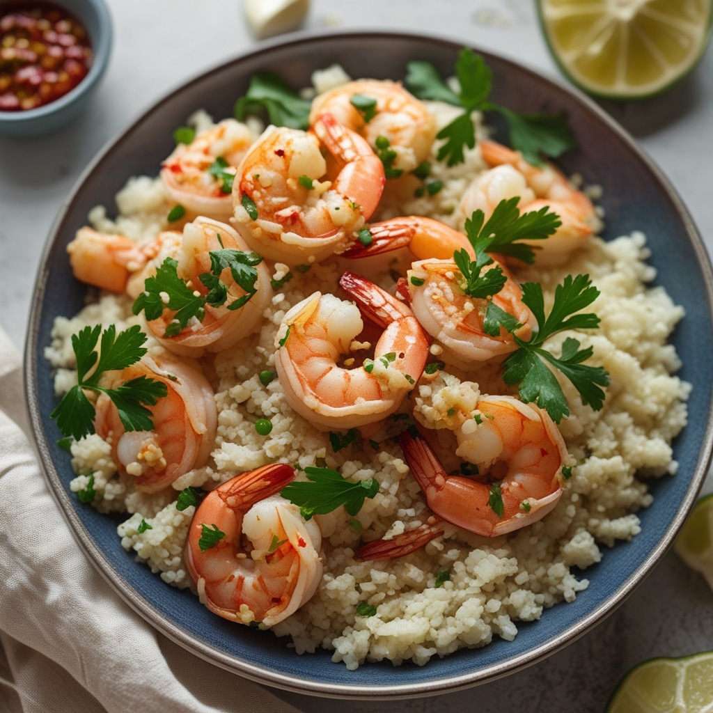 Spicy Garlic Shrimp & Cauliflower Rice