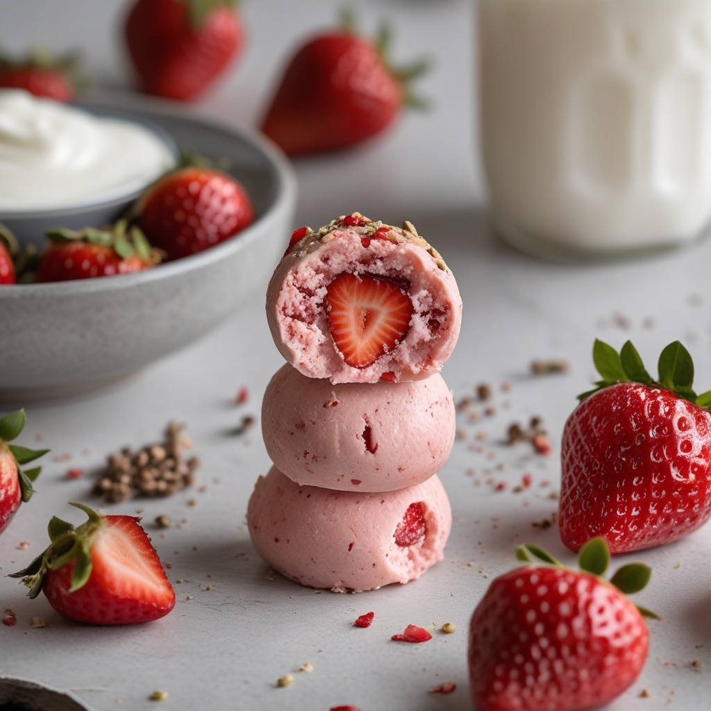 Strawberry Greek Yogurt Protein Bites (No-Bake)