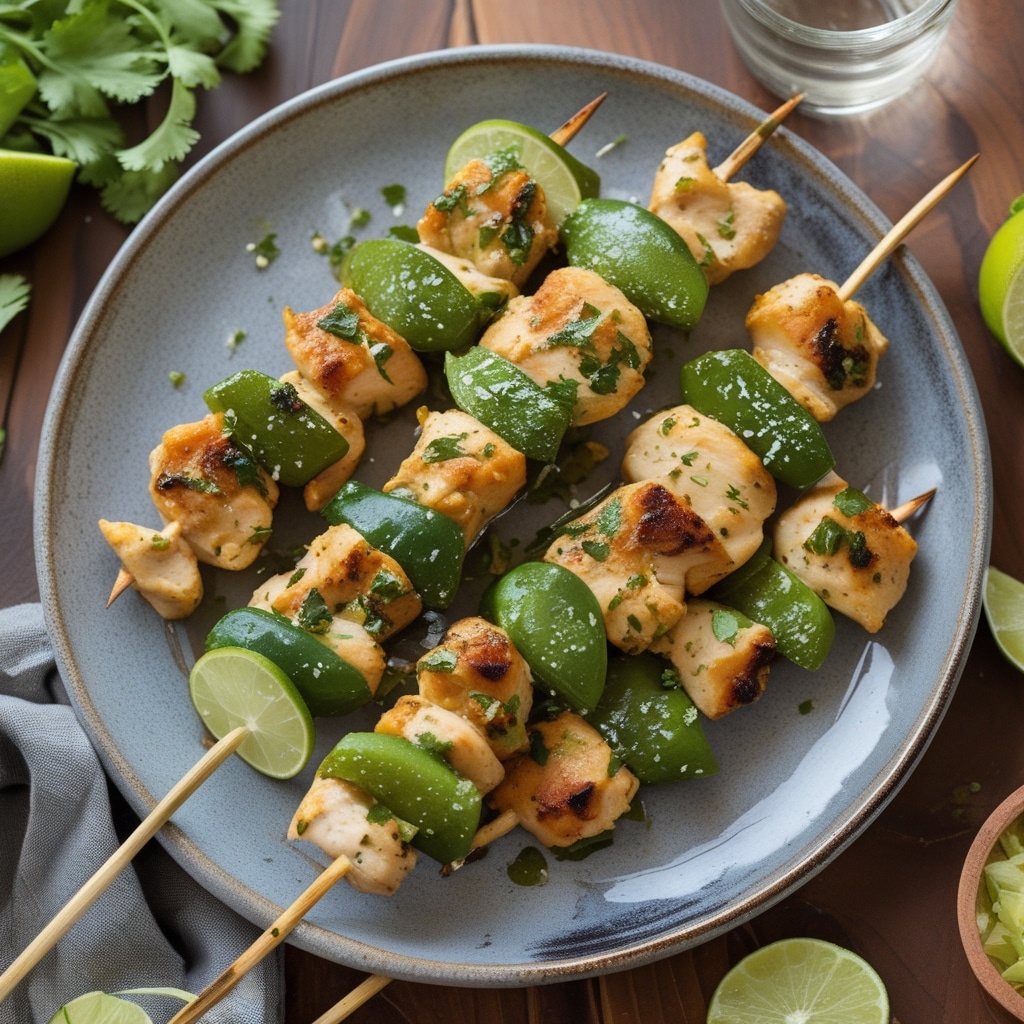 Zingy Cilantro Lime Chicken Skewers