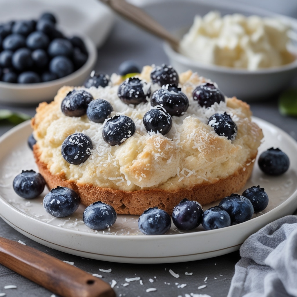 Blueberry Cottage Cheese Coconut Cloud Bread