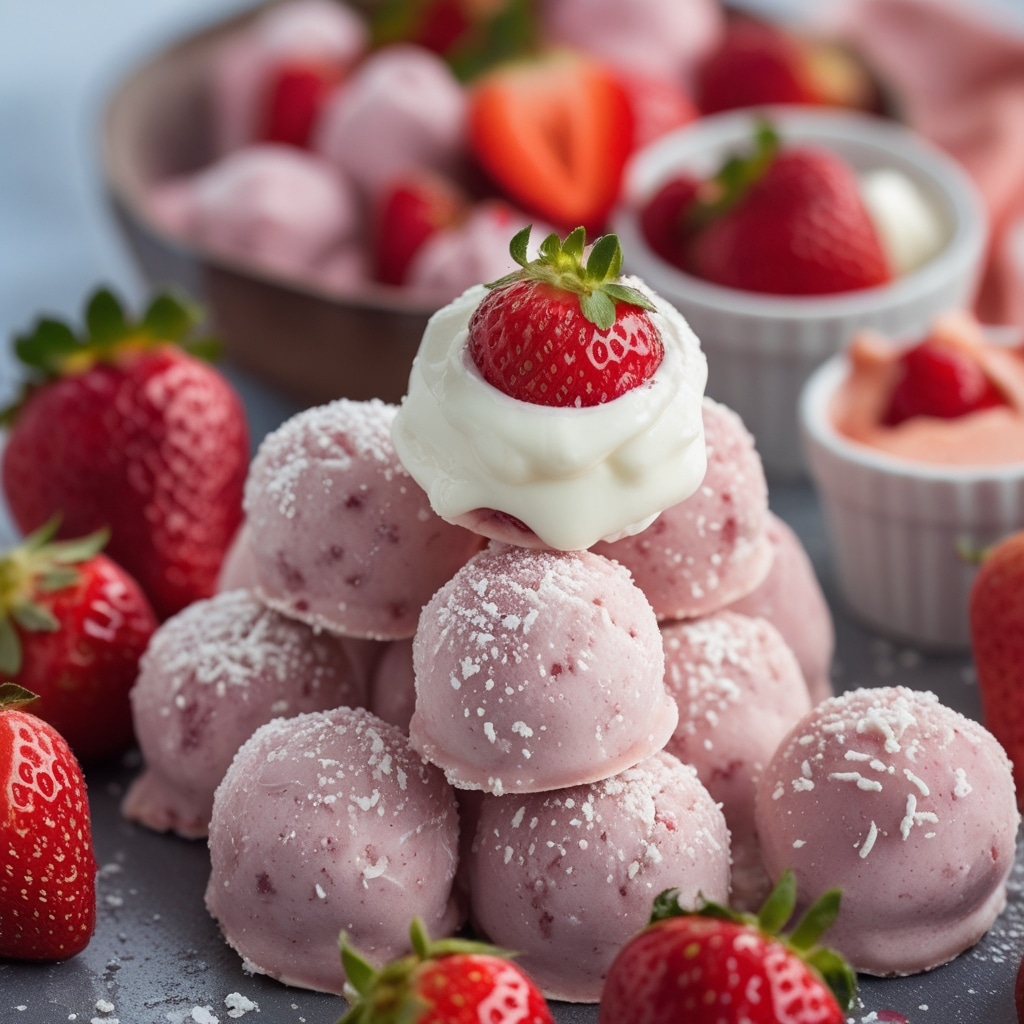 No-Bake Strawberry Greek Yogurt Protein Bites