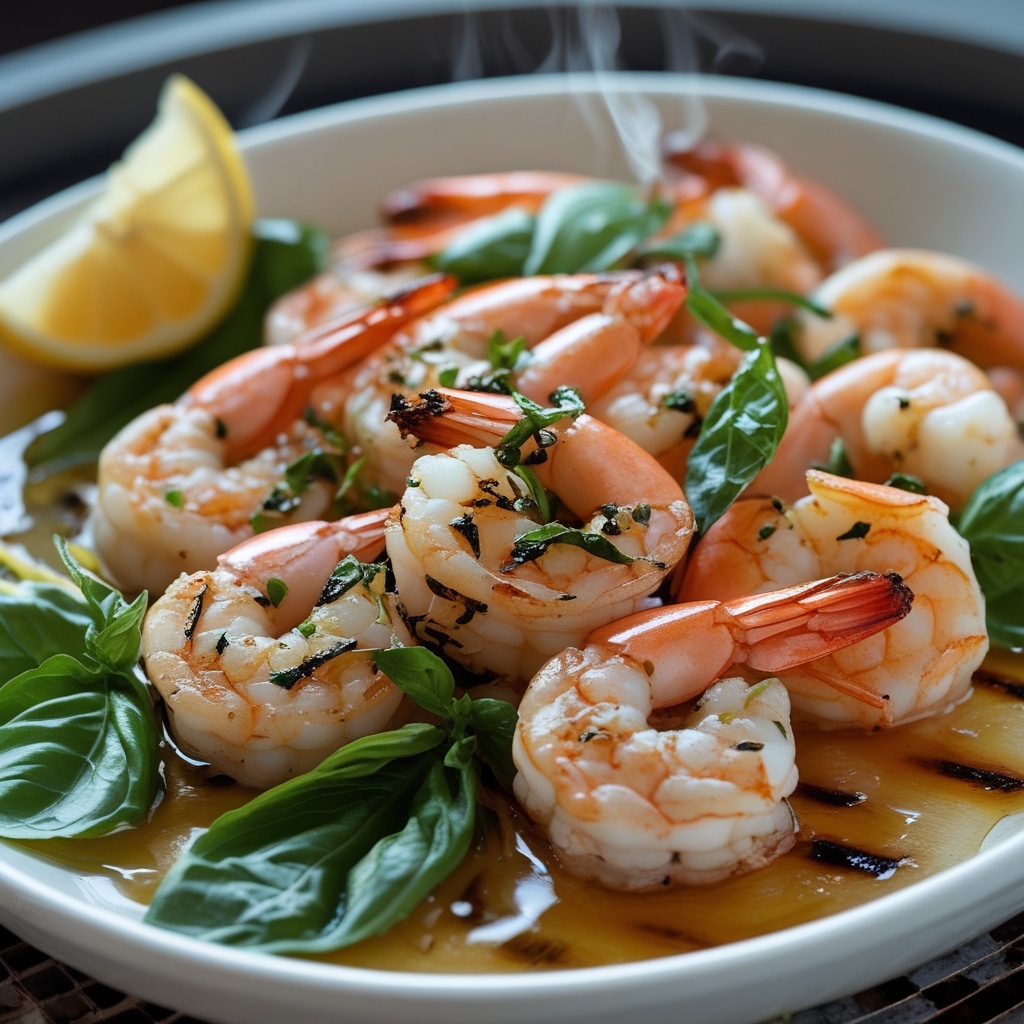 Zesty Lemon Basil Grilled Shrimp