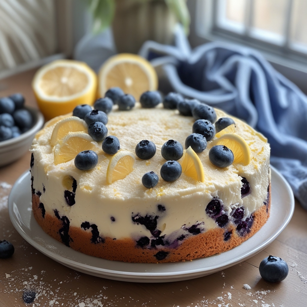 Brightest Lemon Blueberry Ricotta Cake