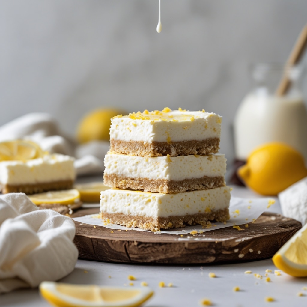 High-Protein Cottage Cheese Lemon Cheesecake Bars