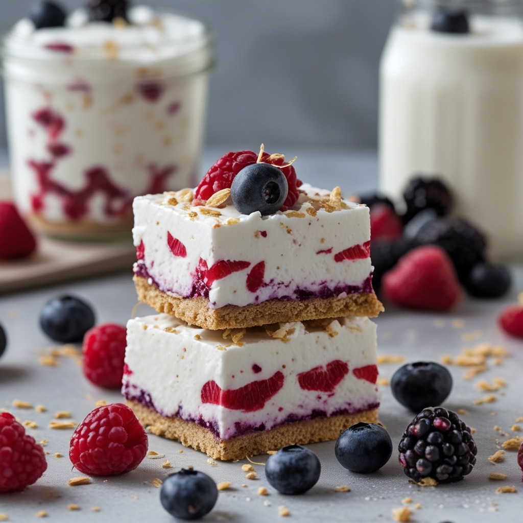 Easy Cottage Cheese Berry Protein Parfait Bars