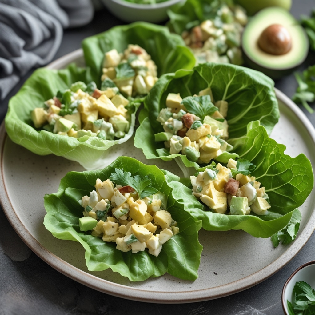 Avocado Egg Salad Lettuce Wraps