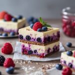 High-Protein Mixed Berry Cheesecake Bars