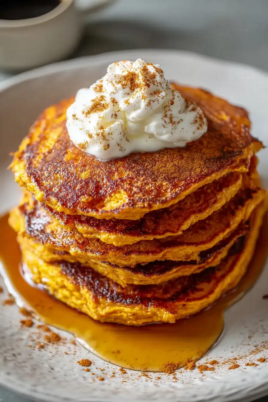 Pumpkin Spice Cottage Cheese Pancakes