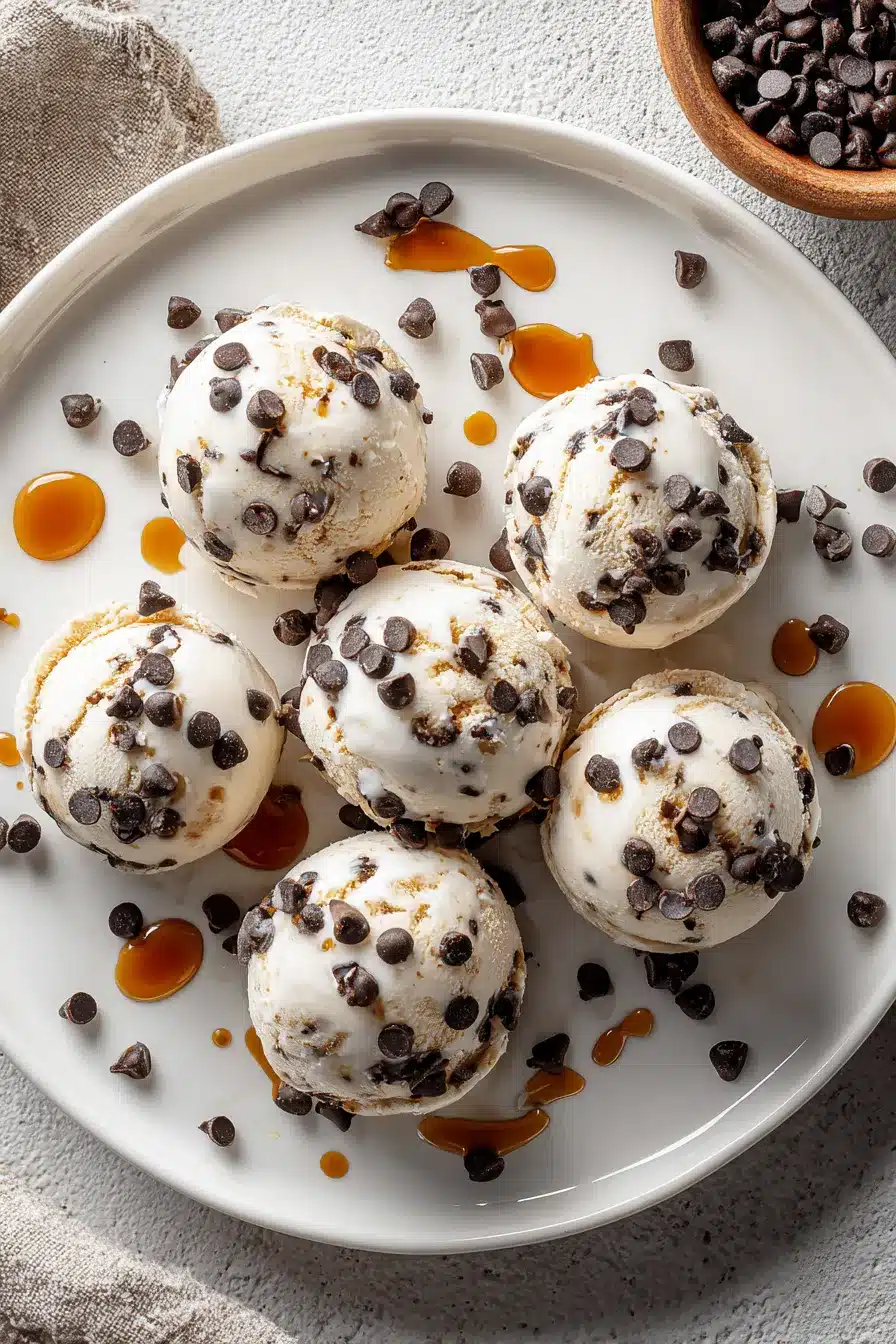 Frozen Greek Yogurt Peanut Butter Bites with Chocolate Chips