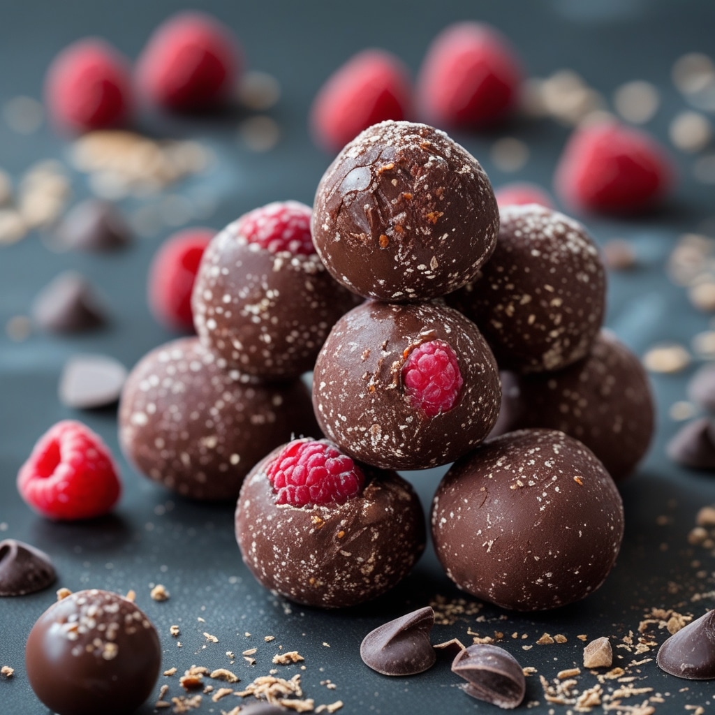 Raspberry Dark Chocolate Protein Balls