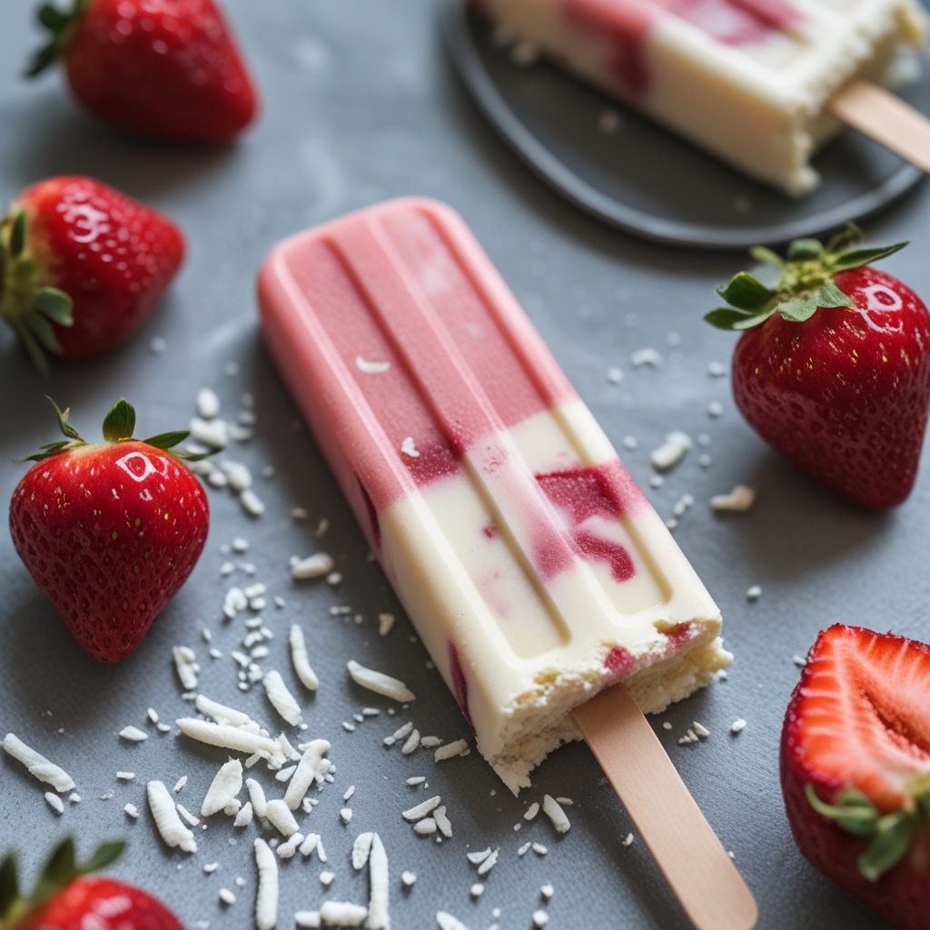 Frozen Strawberry Cheesecake Protein Pops