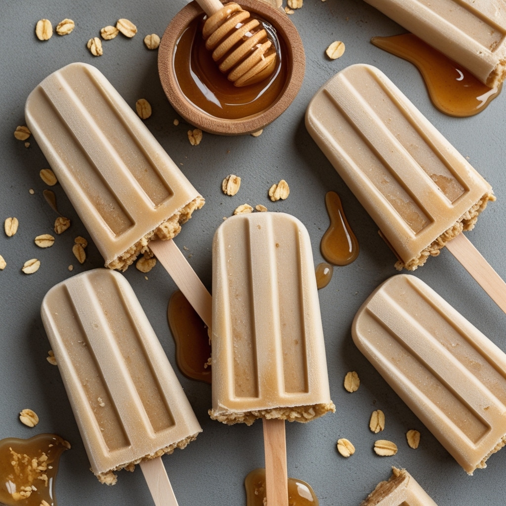 Frozen Peanut Butter Honey Oat Protein Pops