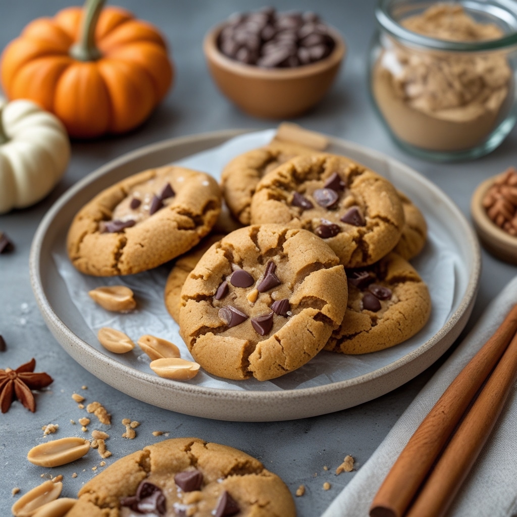 Healthy Pumpkin Peanut Butter Cookies [No Flour]