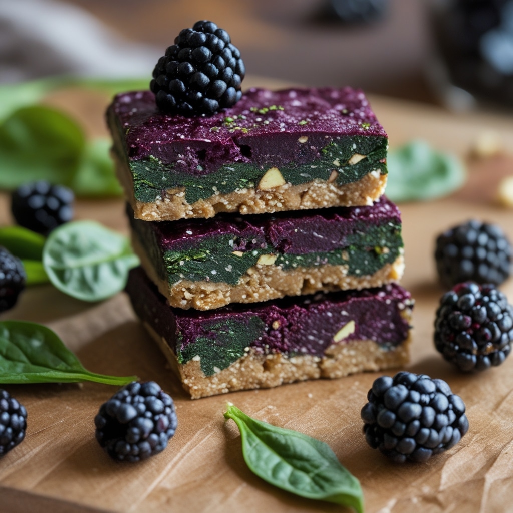 Blackberry Spinach Protein Energy Bars