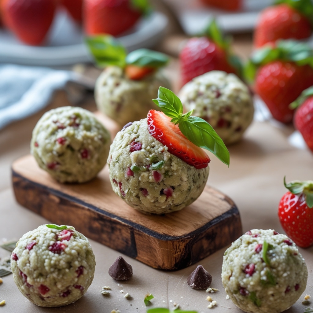Strawberry Basil Protein Bites