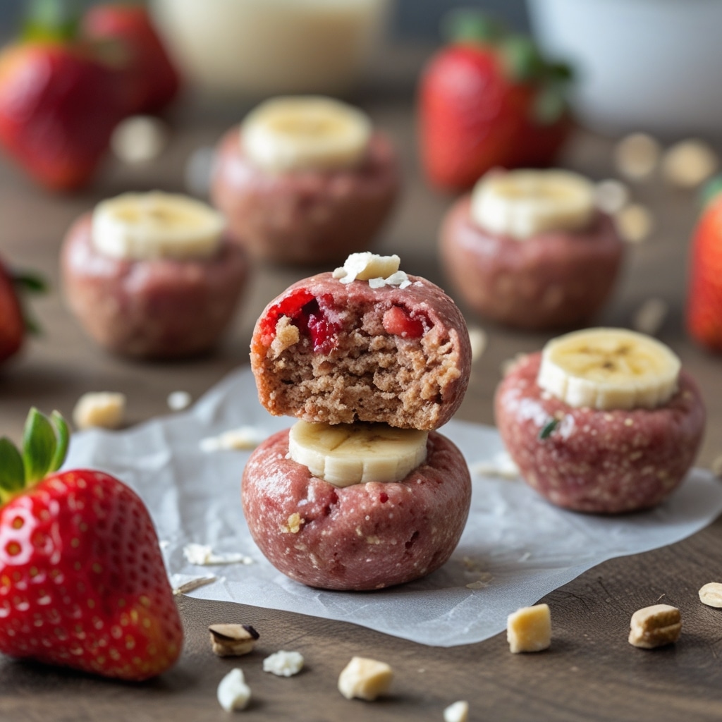 Strawberry Banana Protein Energy Bites
