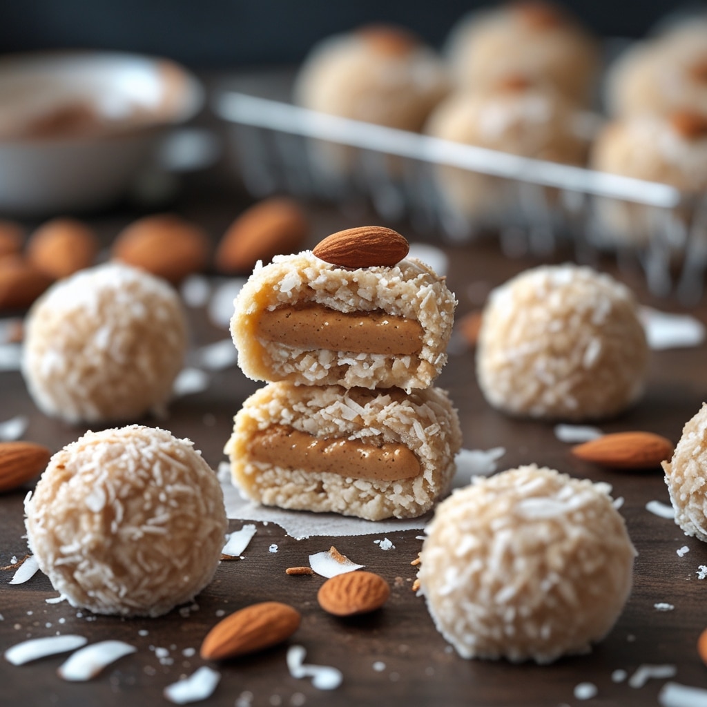 High Protein Almond Butter Coconut Bites
