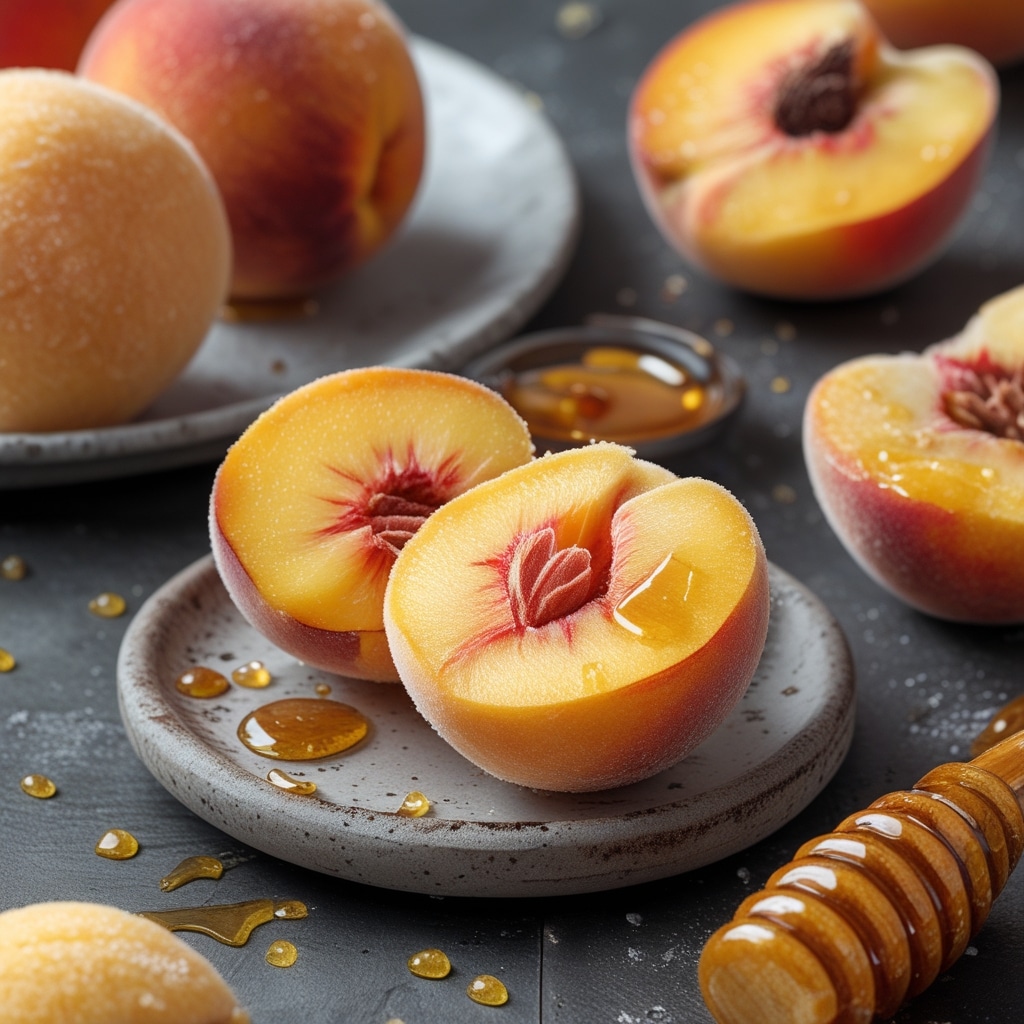 Frozen Peach Greek Yogurt Bites with Honey
