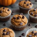 Pumpkin Protein Muffins with chocolate chips