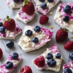 Frozen Berry Cottage Cheese Protein Bark
