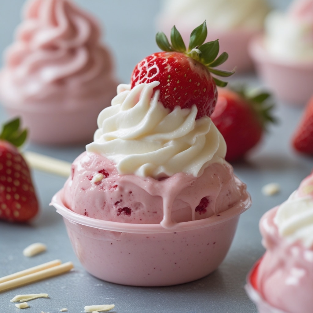 Strawberry Vanilla Protein Frozen Yogurt Bites