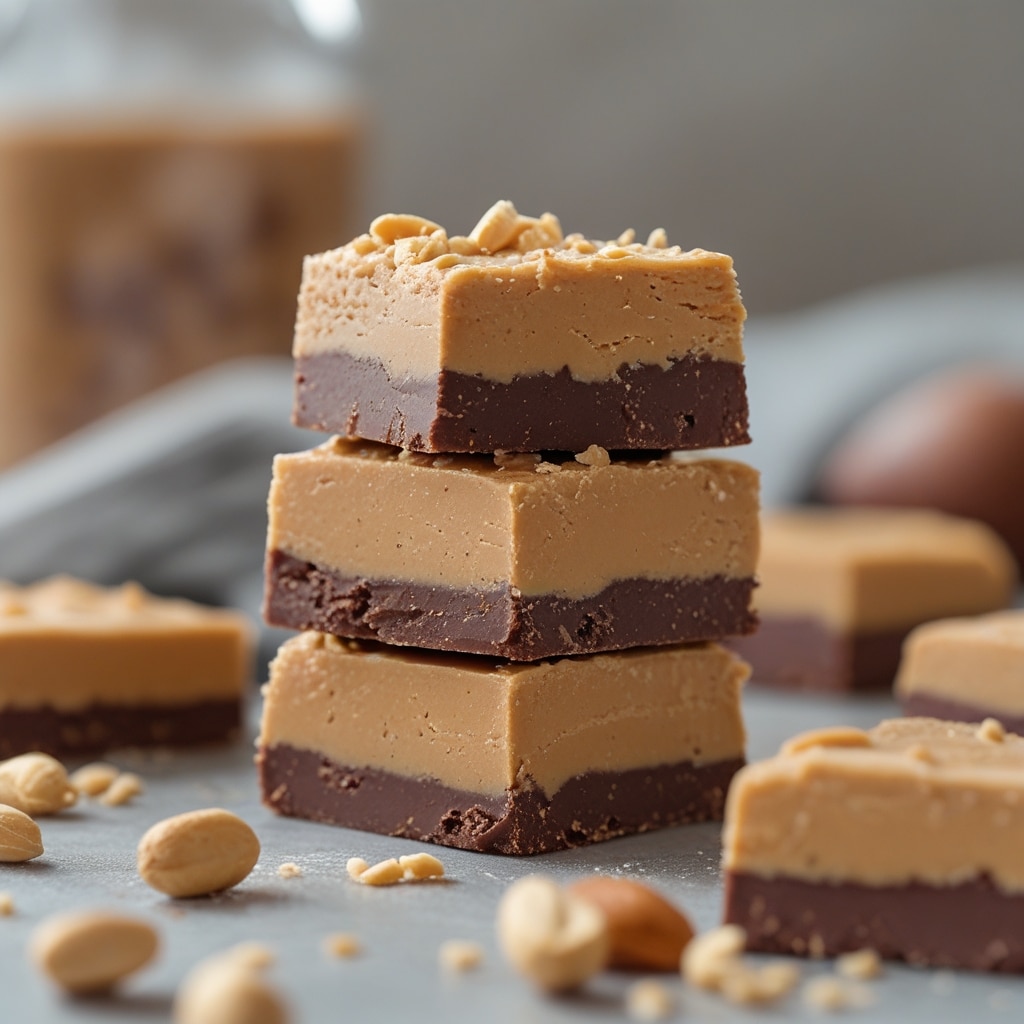 High Protein Peanut Butter Fudge [4 Ingredients]