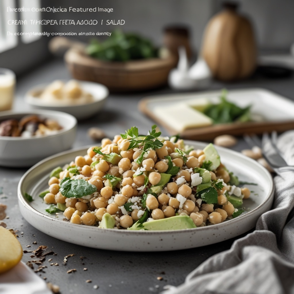 Creamy Chickpea Feta Avocado Salad