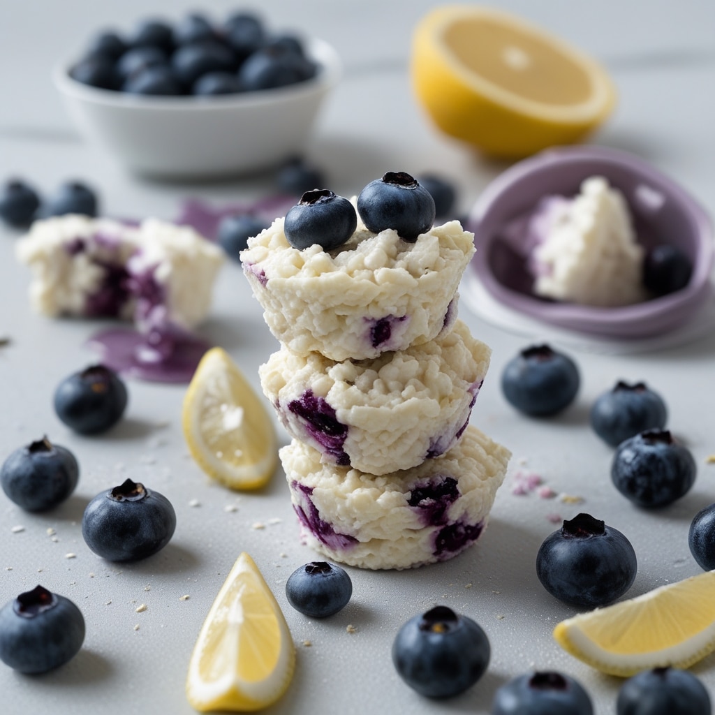 Blueberry Lemon Protein Cottage Cheese Bites