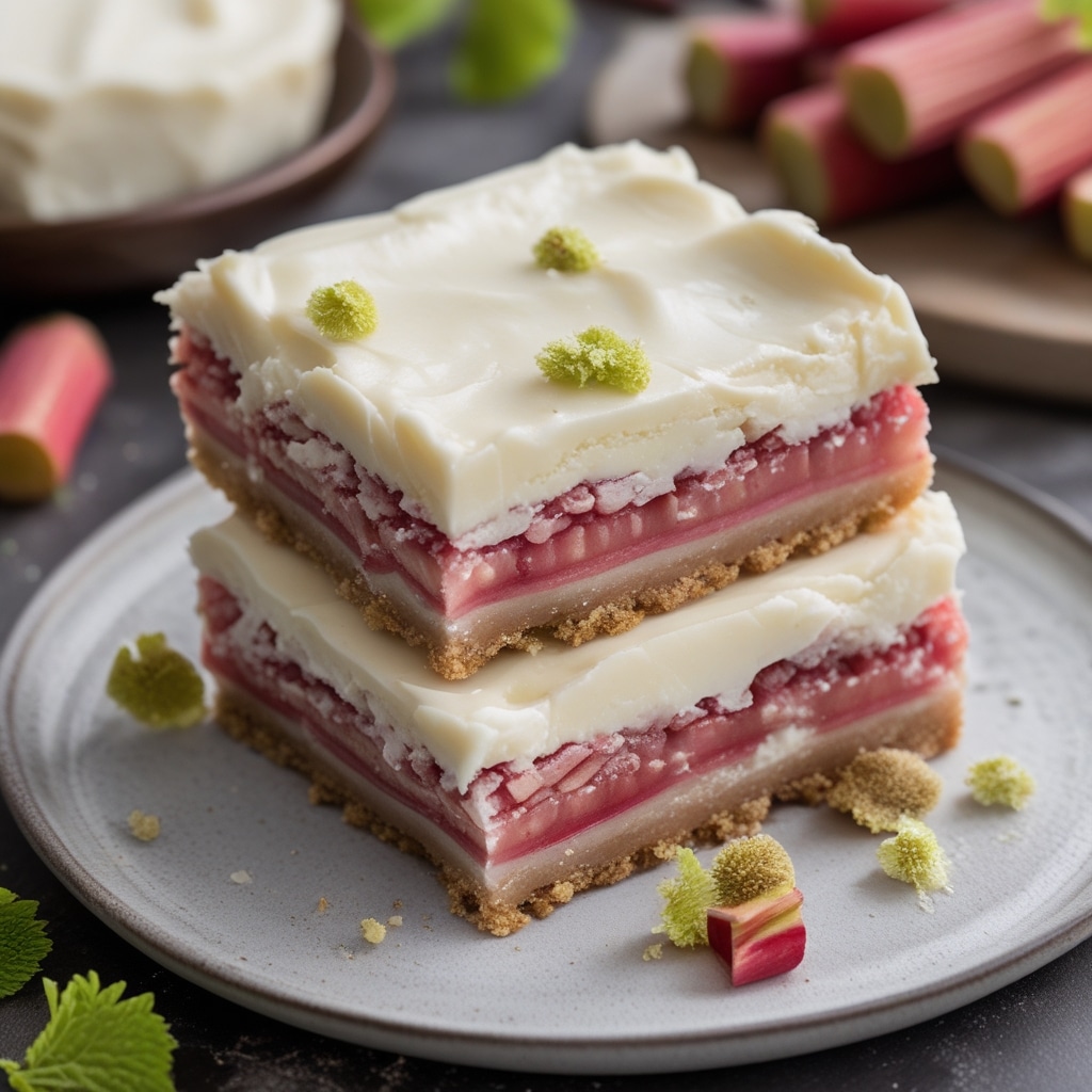 Creamy Rhubarb Cream Cheese Bars